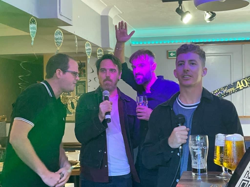 Karaoke guests enjoying their song!